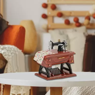 1pc Retro Vintage Classical Sewing Machine Mechanical Wound Music Box, Home Decor, Mother's Day/Birthday/ Gift Birthday Gifts Graduation