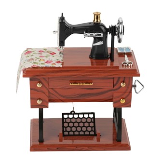 1pc Vintage European Style Sewing Machine Design Music Box With Mechanical Windup - Home Decoration, Mother's Day, Birthday Gift