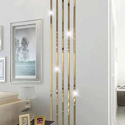 10 件，3 * 25 厘米/1.18 * 9.84 英寸，金色亚克力镜面墙贴最佳礼物