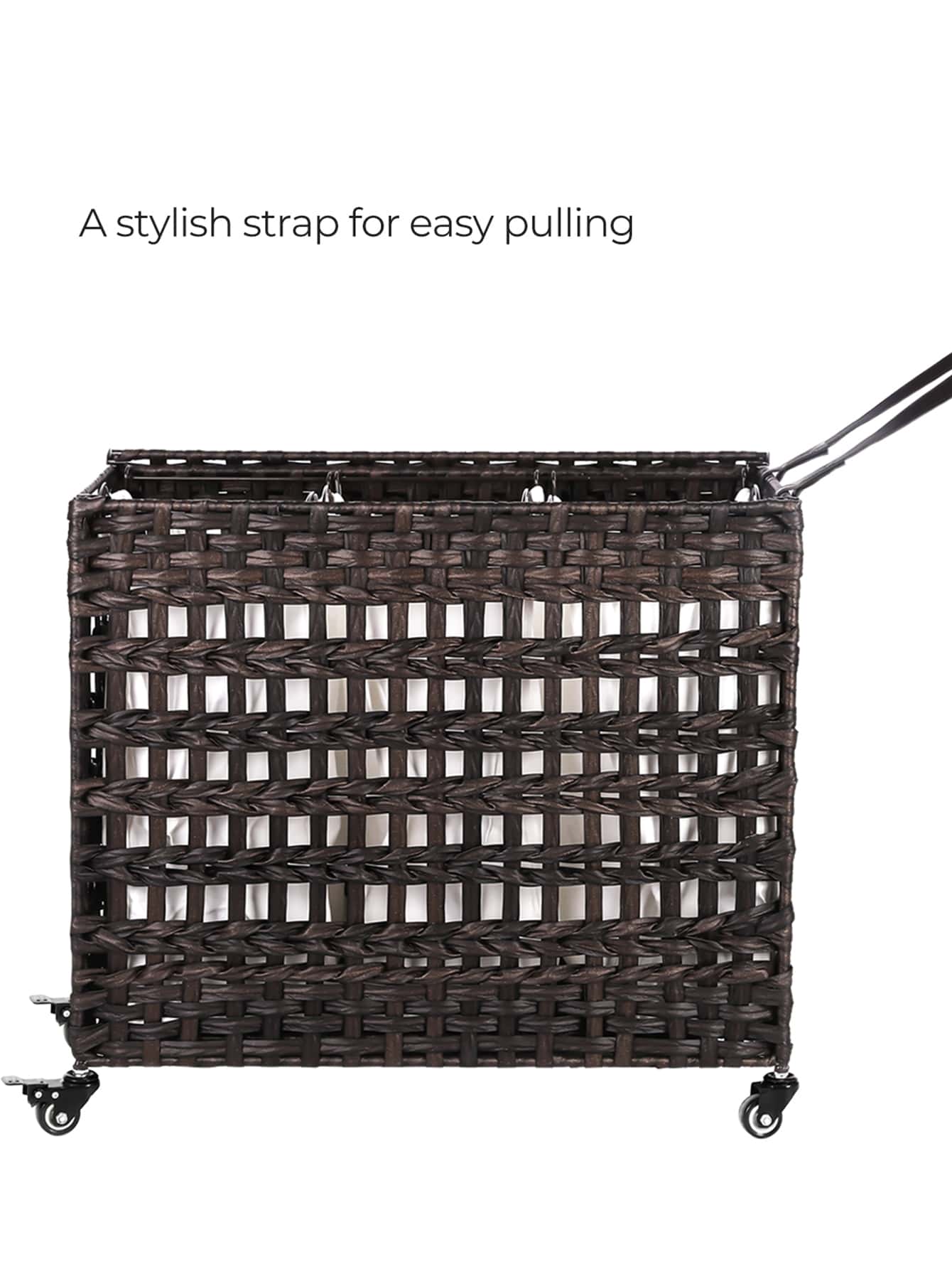 SONGMICS Laundry Hamper With Wheels & 3 Removable Liner Bag, 140L