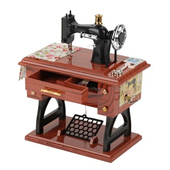 1pc Retro Vintage Classical Sewing Machine Mechanical Wound Music Box, Home Decor, Mother's Day/Birthday/ Gift Birthday Gifts Graduation