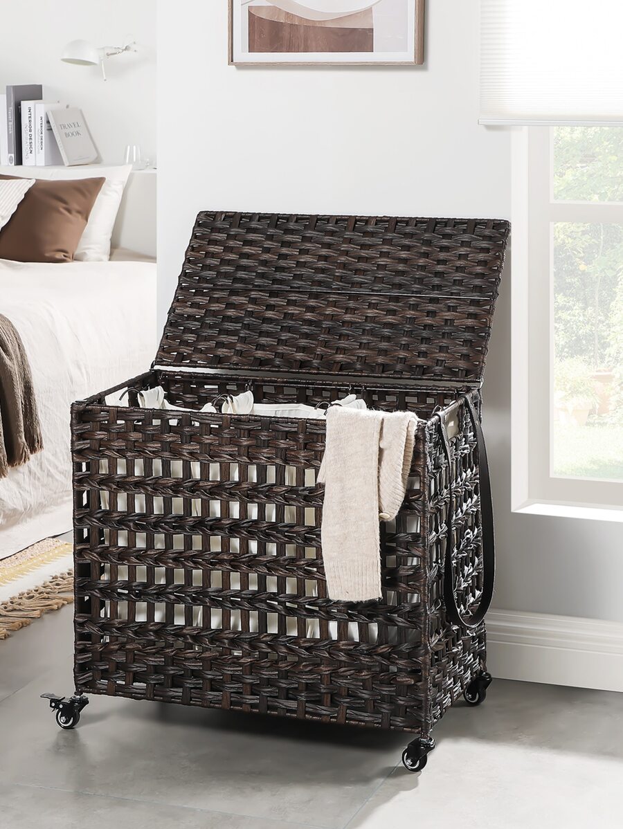 SONGMICS Laundry Hamper With Wheels & 3 Removable Liner Bag, 140L