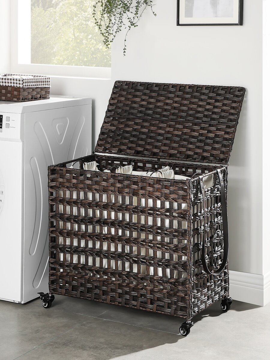 SONGMICS Laundry Hamper With Wheels & 3 Removable Liner Bag, 140L