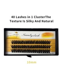 DIY Eyelash Extensions 60 Clusters 10mm Manga Lashes Volume Individual Eyelashes Extensions Lash Clusters DIY At Home - Black - View 2
