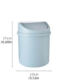 1 Small Desktop Large-Capacity Household Cute Trash Can With Lid Exquisite Bedside Bedroom Living Room Small Beautiful Storage Bucket - Pink - View 2