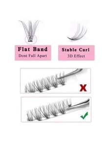 DIY Eyelash Extensions 60 Clusters 10mm Manga Lashes Volume Individual Eyelashes Extensions Lash Clusters DIY At Home - Black - View 6