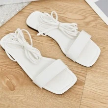 Women's Flat Sandals With Left And Right Strap, Summer