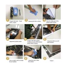 1 Roll 5m Kitchen Bathroom Self-adhesive Waterproof & Stain-proof 3d Geometric Cubes Mosaic Marble Pattern Tile Sticker - Multicolor - View 7