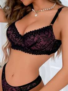 Women's Sexy Full-coverage Lace Bra - Black - View 6