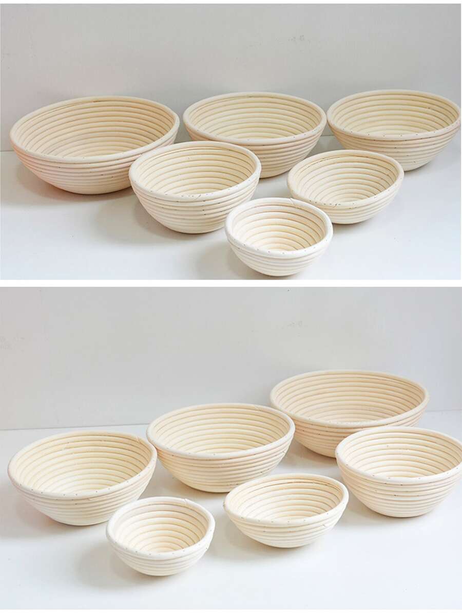 Round Weaving Bowl, Bread Proofing Basket With Liner Cloth,