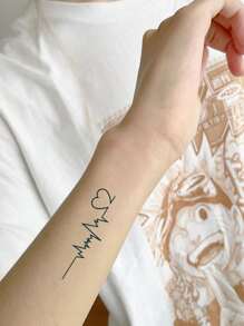 1 set/4 piezas con estrella & patrón Tatuaje temporal Pegatinas - Negro - Ver 3