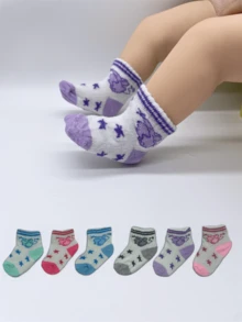 6 pares de calcetines infantiles de ratón de dibujos animados lindos - Multicolor - Ver 1