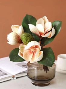 Artificial Orchid Flowers  Fake Orchids For Home Office Wedding Table Centerpiece For Wedding Decoration, Valentine'S Day Decor, Birthday Decor, Anniversary Decor, Holiday Decor, Graduation Decoration, Party Decor Supplies - 香檳色 - 查看 1