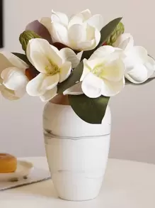 Artificial Orchid Flowers  Fake Orchids For Home Office Wedding Table Centerpiece For Wedding Decoration, Valentine'S Day Decor, Birthday Decor, Anniversary Decor, Holiday Decor, Graduation Decoration, Party Decor Supplies - 白色 - 查看 1