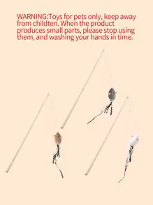 1pc Random Color Funny Mouse Shaped Cat Stick Toy For Cats - Multicolor - View 7