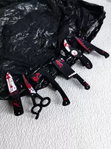 6个装仿真武器造型发夹女款发夹深色亚克力发夹 Y2k 万圣节 - 彩色 - 查看 1