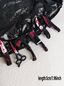 6个装仿真武器造型发夹女款发夹深色亚克力发夹 Y2k 万圣节 - 彩色 - 查看 3