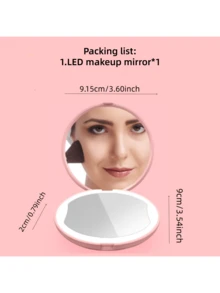 White Led Cosmetic Mirror With Lights, Folding Design, 10x Magnifying Mirror, Tabletop Style - White - View 5