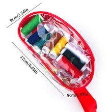 1套裝車縫編織配件縫紉盒多功能塑膠手掌套裝針織工具家用的針線包隨機 - 彩色 - 查看 4