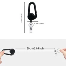 1 Móc Khóa Dây Đàn Hồi Có Thể Thu Vào Cho Ba Lô Móc Khóa Dây Đai Chai Nước, Dây Kéo Chống Mất Di Động, Màu Đen Thường Ngày - màu đen - Xem 2