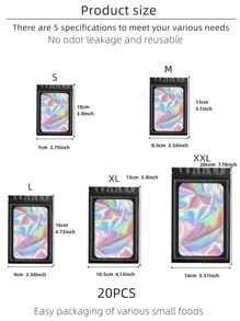 20 件/套彩色雷射郵寄袋,自封袋,適用於珠寶、禮品、食品和糖果包裝,黑色和粉紅色 - 黑色 - 查看 2