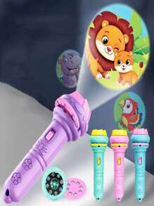 卡通投影手電筒玩具適用於兒童,早期教育和智力發展玩具(紫色) - 紫色 - 查看 2