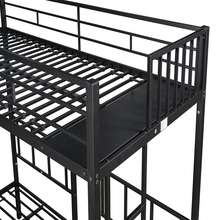 OSQI Triple Twin Bunk Bed, Can Be Separated Into 3 Twin Beds - 黑色 - 查看 9