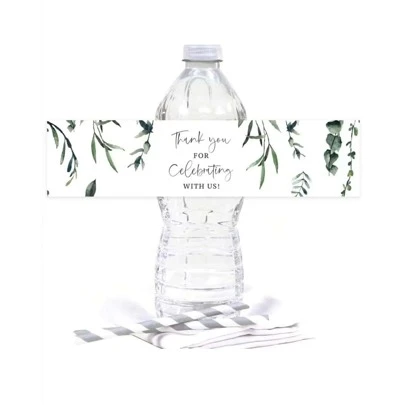 30入組婚禮貼紙礦物水瓶標籤