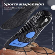 运动弹性运动鞋鞋垫男女款科技跑步透气减震舒适鞋底垫 - 黑色 - 查看 2