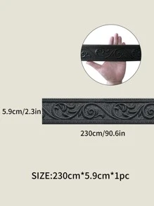 1 cuộn 2,3m/90,6 inch 3D hoa lá dây leo họa tiết nổi lãng mạn thiết kế đặc biệt cho đường viền chân tường, miếng dán tường chống va đập bằng chất liệu xốp XPE tự dính, trang trí nhà theo phong cách hiện đại tối giản, đường viền chân tường cải tạo, trang trí phòng ngủ, trang trí phòng tắm, đồ trang trí phòng chống bụi, decal vinyl trang trí nhà cửa, vật dụng trang trí mùa xuân làm mới ngôi nhà của bạn, miếng dán trang trí Rama quà tặng sinh nhật tốt nghiệp - màu đen - Xem 9