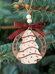 1 mặt dây chuyền gỗ tròn rỗng chủ đề có chữ cái tiếng Anh dùng để trang trí nhà cửa (cửa sổ, lò sưởi, v.v.), trang trí nhà cửa, trang trí phòng, trang trí tường - Nhiều màu - Xem 3