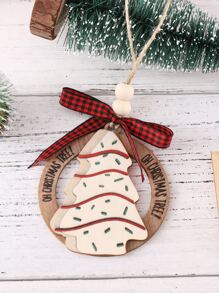 1 mặt dây chuyền gỗ tròn rỗng chủ đề có chữ cái tiếng Anh dùng để trang trí nhà cửa (cửa sổ, lò sưởi, v.v.), trang trí nhà cửa, trang trí phòng, trang trí tường - Nhiều màu - Xem 7