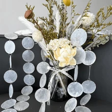 1pc Natural Seashell Round Slice, Transparent Wind Chime Decoration, Seashell Wedding Prop, Mica Flake For Wedding - White - View 1