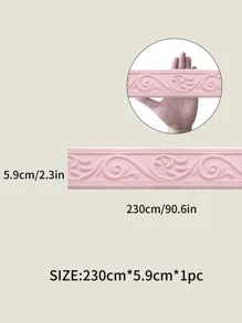 1 Roll 2.3m/90.6inch 3D Flower Leaves Vine Pattern Relief Romantic Special Design Skirting Line Sticker, XPE Foam Material Self-Adhesive Crash-Proof Wall Sticker, Minimalist Modern Style Home Decor, Renovation Skirting Line Home Improvement Material For Protecting Wall Edges, Various Colors And Sizes Are Available, Easy To Clean, Stickers, Wall Decal, Vinyl Decal For Home Decorations, Spring Decoration Items Refresh Your Home, Rama Decoration Stickers Gifts Birthday Graduation - Pink - View 6