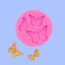 1入組可愛蝴蝶造型矽膠軟糖模具,DIY蛋糕烘焙工具,粉色的系列矽膠模具 - 粉色 - 查看 1
