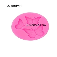 1入組可愛蝴蝶造型矽膠軟糖模具,DIY蛋糕烘焙工具,粉色的系列矽膠模具 - 粉色 - 查看 3