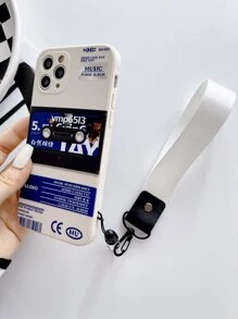 Letter Graphic Phone Case With Lanyard Compatible With iPhone15/15Plus/15Pro/15Promax - Multicolor - View 4
