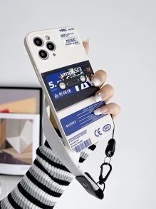 Letter Graphic Phone Case With Lanyard Compatible With iPhone15/15Plus/15Pro/15Promax - Multicolor - View 3