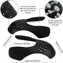 2Pcs New Shoe Care Sneakers Anti Crease Toe Caps Protector Stretcher Expander Shaper Support Pad Shoes Accessories - Black - View 1