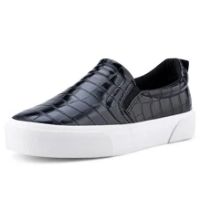 JENN ARDOR Women's Fashion Sneakers Low Top Slip On Canvas Shoes Comfortable Walking Flats Casual Cute Loafers - 黑2 - 查看 1