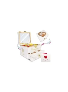 Musical Jewelry Box With Classic Rotating Ballerina Dancer, Necklace & Ring Storage Organizer With Mirror For Women Girls - White - View 2