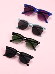 4pcs Kids' Square Frame Fashion Glasses, Fashionable Outdoor Shades