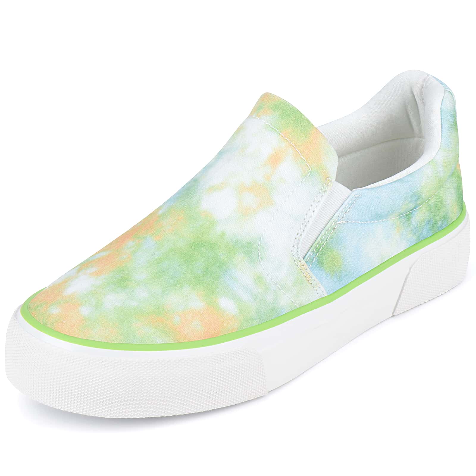 JENN ARDOR Women's Fashion Sneakers Low Top Slip On Canvas Shoes Comfortable Walking Flats Casual Cute Loafers - 花綠 - 查看 1