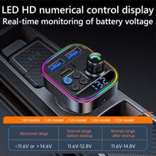 Car Fm Transmitter Aux Audio Mp3 Player Type C Pd 30w Dual Usb Fast Charging Car Charger Hands-free Wireless Car Kit - Black - View 8