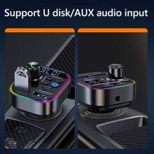 Car Fm Transmitter Aux Audio Mp3 Player Type C Pd 30w Dual Usb Fast Charging Car Charger Hands-free Wireless Car Kit - Black - View 7