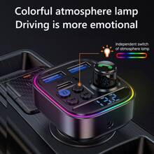 Car Fm Transmitter Aux Audio Mp3 Player Type C Pd 30w Dual Usb Fast Charging Car Charger Hands-free Wireless Car Kit - Black - View 9