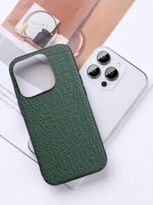 Ốp điện thoại PU họa tiết cá sấu - màu xanh lá - Xem 5