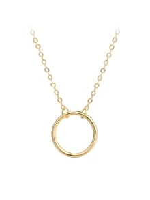 1入組時尚925 銀圓形吊墜項鍊合適的適合女士