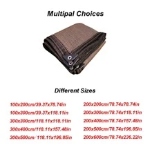 LINKOOL 1 件户外露台遮阳帆 1/2/3 米矩形花园遮阳网花园阳台网夏季防紫外线遮阳棚汽车雨棚 - 棕色 - 查看 9