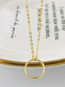 1入組時尚925 銀圓形吊墜項鍊合適的適合女士